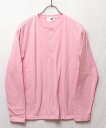 Tシャツ/カットソー（ピンク/桃色系・ヘンリーネック