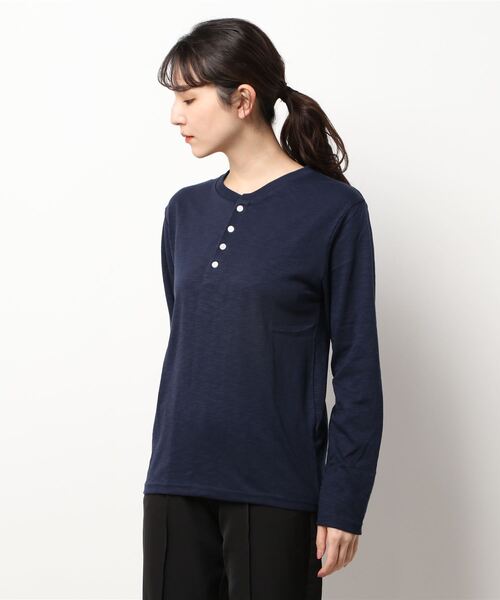 ARCHIVER（アーカイバ）の「【Bl】【RDS】ヘンリーネックスラブ天竺カットソー（Tシャツ/カットソー・レディース・ホワイト/ブラック/グレー/ベージュ/カーキ/ネイビー/ライトピンク・X-LARGE/LARGE/MEDIUM）」の17枚目の写真