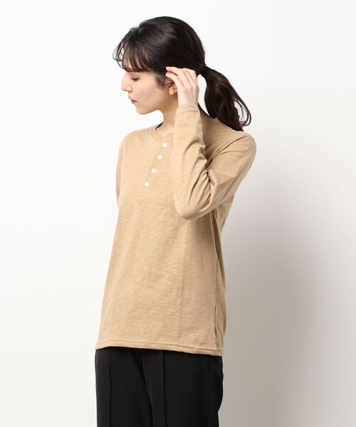 ARCHIVER（アーカイバ）の「【Bl】【RDS】ヘンリーネックスラブ天竺カットソー（Tシャツ/カットソー・レディース・ホワイト/ブラック/グレー/ベージュ/カーキ/ネイビー/ライトピンク・X-LARGE/LARGE/MEDIUM）」の19枚目の写真