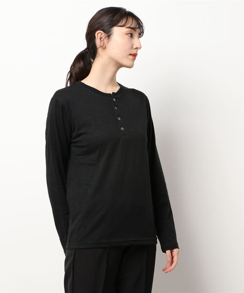 ARCHIVER（アーカイバ）の「【Bl】【RDS】ヘンリーネックスラブ天竺カットソー（Tシャツ/カットソー・レディース・ホワイト/ブラック/グレー/ベージュ/カーキ/ネイビー/ライトピンク・X-LARGE/LARGE/MEDIUM）」の11枚目の写真