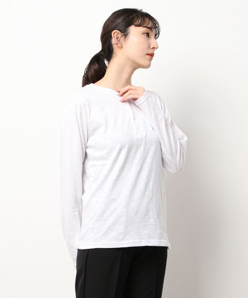 ARCHIVER（アーカイバ）の「【Bl】【RDS】ヘンリーネックスラブ天竺カットソー（Tシャツ/カットソー・レディース・ホワイト/ブラック/グレー/ベージュ/カーキ/ネイビー/ライトピンク・X-LARGE/LARGE/MEDIUM）」の13枚目の写真