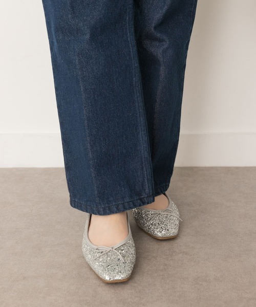 RODE SKO（ロデスコ）の「『MADE IN JAPAN』スクエアトゥグリッターバレエシューズ（バレエシューズ・レディース・シルバー・38/36/37）」の4枚目の写真