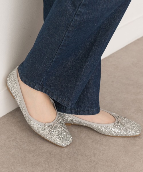 RODE SKO（ロデスコ）の「『MADE IN JAPAN』スクエアトゥグリッターバレエシューズ（バレエシューズ・レディース・シルバー・38/36/37）」の5枚目の写真