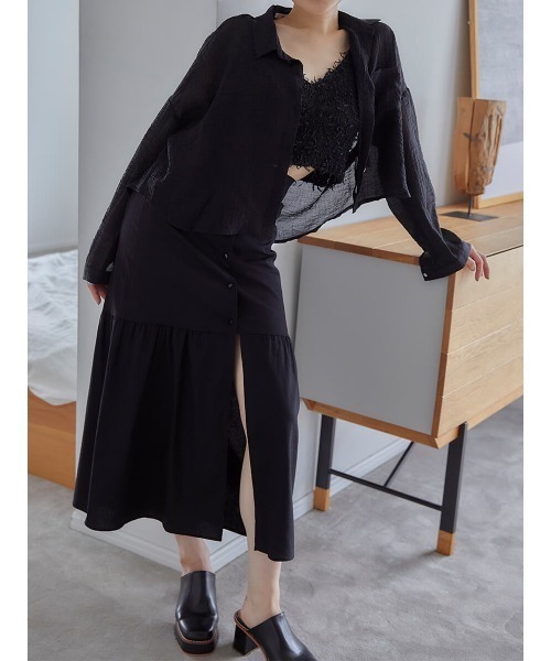 Ayla(アイラ)の「tiered slit skirt(スカート・レディース・ブラック・FREE)」の12枚目の写真
