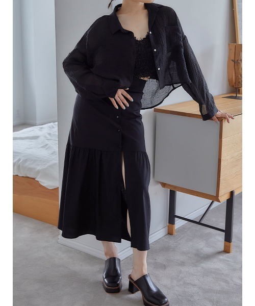 Ayla(アイラ)の「tiered slit skirt(スカート・レディース・ブラック・FREE)」の10枚目の写真