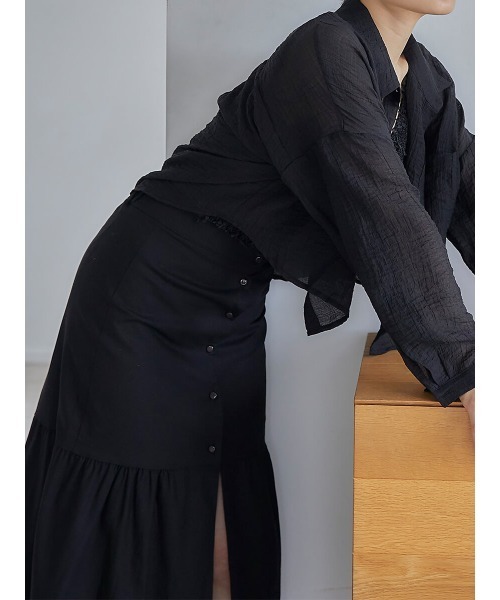 Ayla(アイラ)の「tiered slit skirt(スカート・レディース・ブラック・FREE)」の2枚目の写真