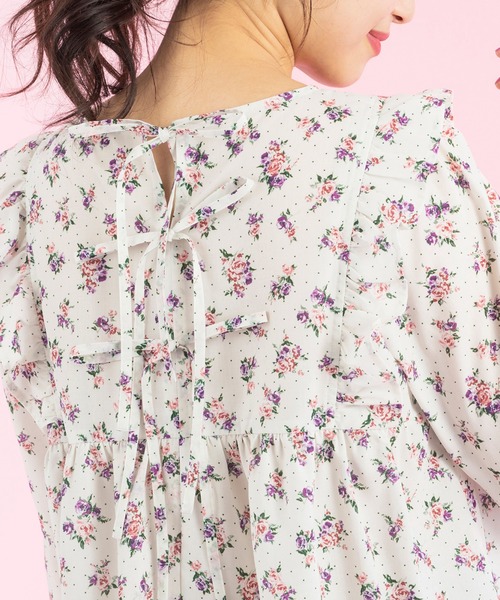 【セール】バックリボンフリルブラウス（シャツ/ブラウス）｜Rose Tiara（ローズティアラ）