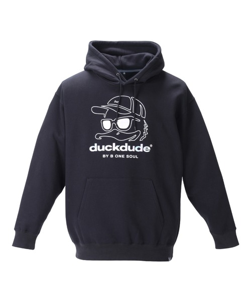 B ONE SOUL（ビーワンソウル）の「b-one-soul ビーワンソウル DUCK DUDEプルパーカー 大きいサイズ オーバーサイズ ビッグシルエット（パーカー・メンズ・ブラック/パープル・3L/4L/5L/6L）」の2枚目の写真