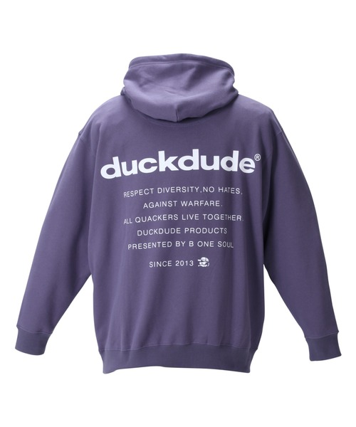 B ONE SOUL（ビーワンソウル）の「b-one-soul ビーワンソウル DUCK DUDEプルパーカー 大きいサイズ オーバーサイズ ビッグシルエット（パーカー・メンズ・ブラック/パープル・3L/4L/5L/6L）」の3枚目の写真