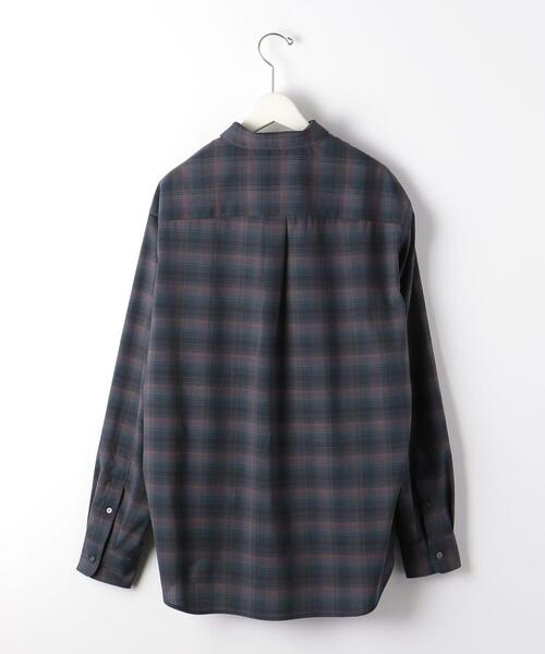 green label relaxing（グリーンレーベルリラクシング）の「TW ウォッシャブルトロ チェック ジャストルーズ シャツ -ウォッシャブル・ストレッチ・防シワ-（シャツ/ブラウス・メンズ・ネイビー/ナチュラル・L/XL/S/M）」の11枚目の写真