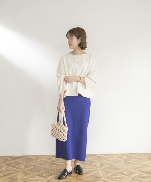 UR Lab.(アーバンリサーチラボ)の「ポンチロングタイトスカート(スカート・レディース・ブラック/ベージュ/レッド/グリーン/ロイヤルブルー・FREE)」の7枚目の写真