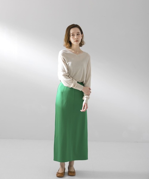 UR Lab.(アーバンリサーチラボ)の「ポンチロングタイトスカート(スカート・レディース・ブラック/ベージュ/レッド/グリーン/ロイヤルブルー・FREE)」の14枚目の写真