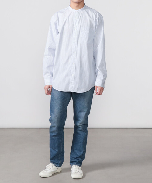 GYMPHLEX（ジムフレックス）の「Gymphlex | マルチストライプ バンドカラーシャツ MEN（シャツ/ブラウス・メンズ・ブルー系その他/ピンク系その他2/グレー系その他・MEDIUM/LARGE）」の14枚目の写真