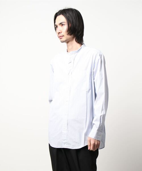 GYMPHLEX（ジムフレックス）の「Gymphlex | マルチストライプ バンドカラーシャツ MEN（シャツ/ブラウス・メンズ・ブルー系その他/ピンク系その他2/グレー系その他・MEDIUM/LARGE）」の20枚目の写真