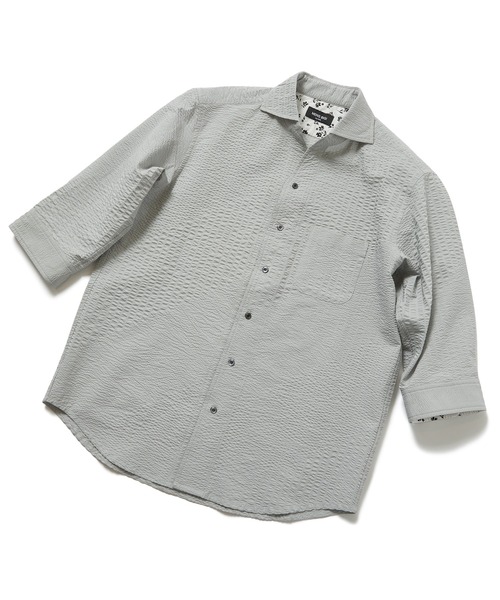 MEN'S BIGI(メンズビギ)の「バイアスサッカーストライプシャツ(シャツ/ブラウス・メンズ・ホワイト/ネイビー/グレー・01/02/03/04)」の13枚目の写真