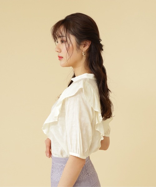 PROPORTION BODY DRESSING（プロポーションボディドレッシング）の「ドビーストライプラッフルブラウス / 1212110404（シャツ/ブラウス・レディース・ブルー/ネイビー/ホワイト系その他・MEDIUM/SMALL）」の19枚目の写真