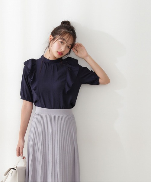 PROPORTION BODY DRESSING（プロポーションボディドレッシング）の「ドビーストライプラッフルブラウス / 1212110404（シャツ/ブラウス・レディース・ブルー/ネイビー/ホワイト系その他・MEDIUM/SMALL）」の21枚目の写真