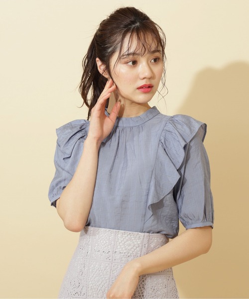 PROPORTION BODY DRESSING（プロポーションボディドレッシング）の「ドビーストライプラッフルブラウス / 1212110404（シャツ/ブラウス・レディース・ブルー/ネイビー/ホワイト系その他・MEDIUM/SMALL）」の18枚目の写真