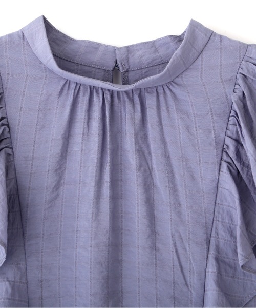 PROPORTION BODY DRESSING（プロポーションボディドレッシング）の「ドビーストライプラッフルブラウス / 1212110404（シャツ/ブラウス・レディース・ブルー/ネイビー/ホワイト系その他・MEDIUM/SMALL）」の10枚目の写真