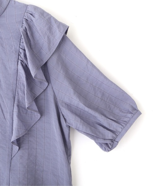 PROPORTION BODY DRESSING（プロポーションボディドレッシング）の「ドビーストライプラッフルブラウス / 1212110404（シャツ/ブラウス・レディース・ブルー/ネイビー/ホワイト系その他・MEDIUM/SMALL）」の11枚目の写真