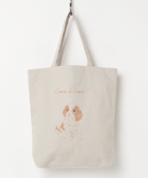 jou jou lier ３ポケット付アニマルプリントキャンバストートバッグ