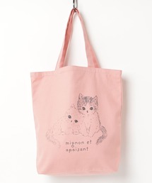 jou jou lier 3ポケット付アニマルプリントキャンバストートバッグ