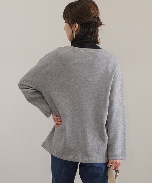 ElegChic(エレグシック)の「裏起毛スウェットドット釦カーディガン(カーディガン/ボレロ・レディース・ブラック/ライトカーキ/杢グレー/ライトベージュ・M/XL/4L)」の19枚目の写真