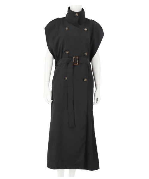 Settimissimo（セッティミッシモ）の「ピーチスタンドカラースリーブレスジャケット（その他アウター・レディース・ブラック/アイボリー・FREE）」の8枚目の写真