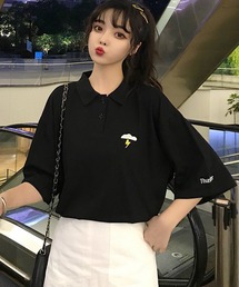 DEVICE | お天気キュートロゴ ポロシャツ ポロネック Tシャツ ラガーシャツ(Tシャツ/カットソー)