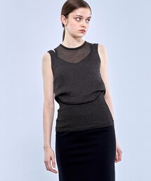 TAN | 【TAN/タン】スパークルキャミタンクトップ　TN22SS001(Tシャツ/カットソー)