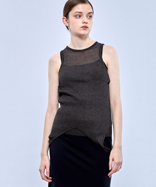 TAN（タン）の「【TAN/タン】スパークルキャミタンクトップ　TN22SS001（Tシャツ/カットソー・レディース・ブラック/ブラウン・FREE）」の18枚目の写真