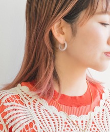 MUTURA（ムツラ）の「天然石 メノウ フープピアス（ピアス（両耳用））」