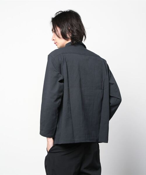 THING FABRICS（シングファブリックス）の「THING FABRICS TF Open Collar Shirt (TFIN-2204)（シャツ/ブラウス・メンズ・ブラック・1/0/2）」の3枚目の写真