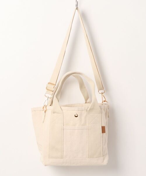 one way（ワンウェイ）の「キャンバスミニトート（トートバッグ・レディース・ホワイト系その他2/ホワイト/ホワイト系その他・FREE）」の2枚目の写真