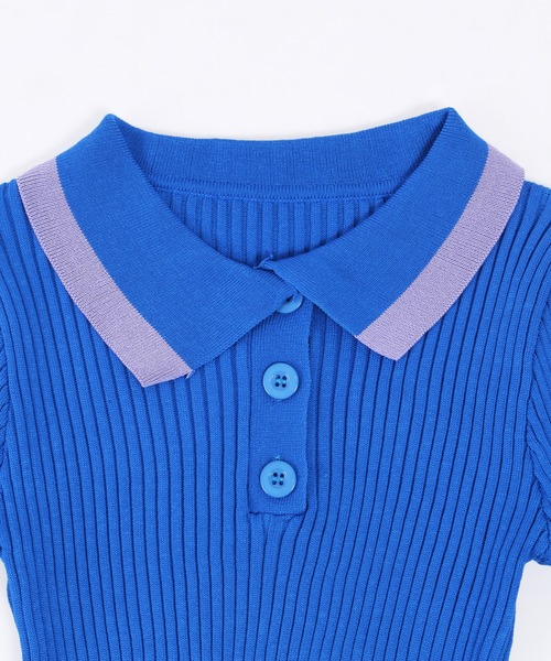 WC（ダブル シー）の「配色長袖ポロ（ポロシャツ・レディース・ブルー/オレンジ・FREE）」の14枚目の写真