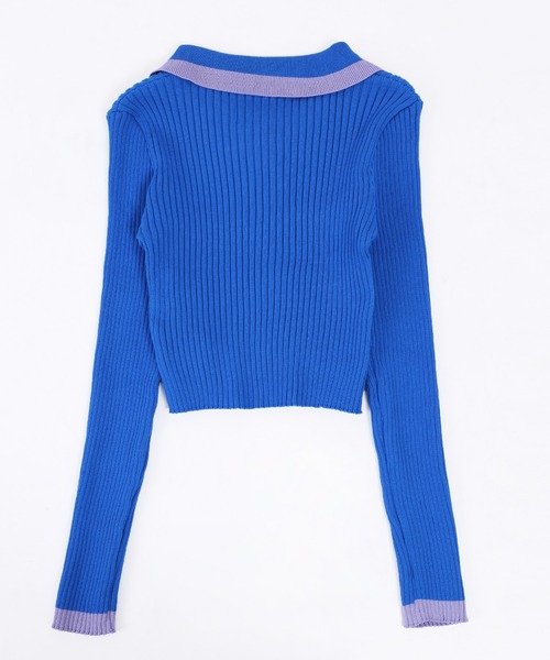 WC（ダブル シー）の「配色長袖ポロ（ポロシャツ・レディース・ブルー/オレンジ・FREE）」の17枚目の写真