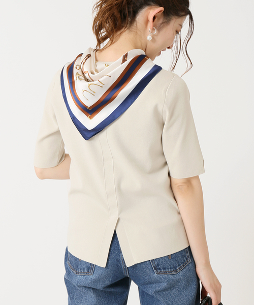 B.C STOCK（ベーセーストック）の「ソウバリ半袖プルオーバー（ニット/セーター・レディース・ブラック/ホワイト/ブラウン/ベージュ/ブルー系その他・FREE）」の4枚目の写真