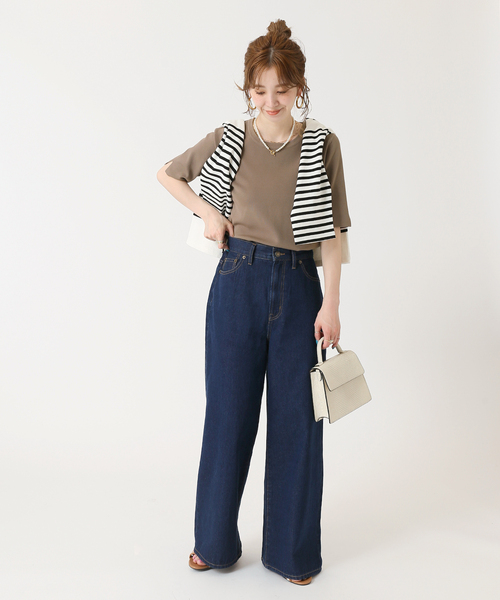 B.C STOCK（ベーセーストック）の「ソウバリ半袖プルオーバー（ニット/セーター・レディース・ブラック/ホワイト/ブラウン/ベージュ/ブルー系その他・FREE）」の22枚目の写真