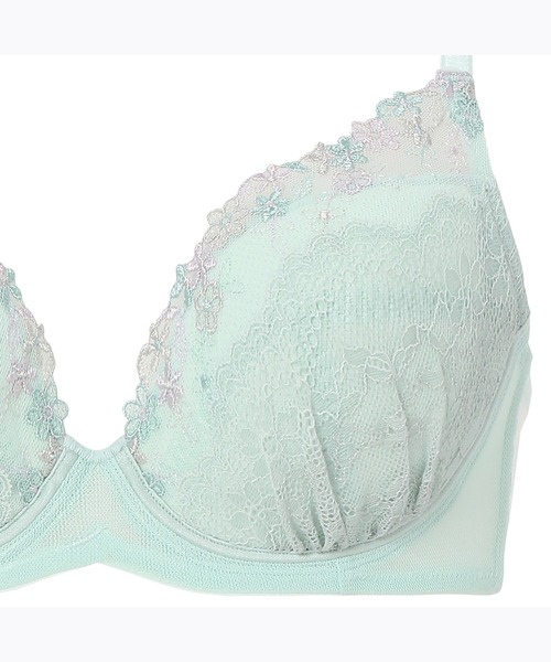 AMOSTYLE BY Triumph(アモスタイルバイトリンプ)の「ディアフローラル チャーミングラマー ブラ&ショーツセット【B,C,Dカップ】AMST1367 WHU + Hikini JX(ブラ&ショーツ・レディース・ベージュ/グリーン/ブルー・D65/C65/B75/C70/B70/C75/D80/B65/D70/D75)」の6枚目の写真