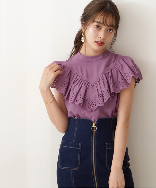 PROPORTION BODY DRESSING（プロポーションボディドレッシング）の「エンブロイダリーブラウス / 1212210504（シャツ/ブラウス・レディース・ブラウン系その他/パープル/ブラック・FREE）」の3枚目の写真