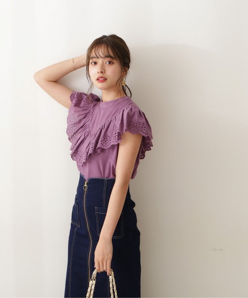 PROPORTION BODY DRESSING（プロポーションボディドレッシング）の「エンブロイダリーブラウス / 1212210504（シャツ/ブラウス・レディース・ブラウン系その他/パープル/ブラック・FREE）」の8枚目の写真