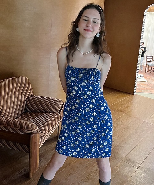 Fano Studios（ファノ ストゥディオズ）の「フラワーストラップ　キャミワンピース FX22L158 【Fano Studios】（ワンピース・レディース・ブルー・S/M/L）」の5枚目の写真