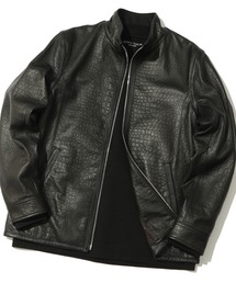 MEN'S BIGI | クロム型押しラムレザージャケット(ライダースジャケット)