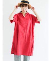 Samansa Mos2 | 【クールコットン】柄アソートスキッパーチュニック(シャツ/ブラウス)