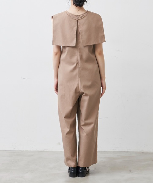 Libra Cue（リブラ キュー）の「“ビックカラー2wayコンビネゾン”　　　　　　　　　　　　　　　　　　　　　　　　　　　　　　麻混素材で長い季節着られる、付け襟がセットになったコンビネゾン（サロペット/オーバーオール・レディース・ベージュ/ブラック・1/2）」の16枚目の写真