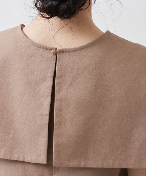 Libra Cue（リブラ キュー）の「“ビックカラー2wayコンビネゾン”　　　　　　　　　　　　　　　　　　　　　　　　　　　　　　麻混素材で長い季節着られる、付け襟がセットになったコンビネゾン（サロペット/オーバーオール・レディース・ベージュ/ブラック・1/2）」の20枚目の写真