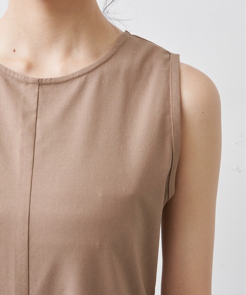 Libra Cue（リブラ キュー）の「“ビックカラー2wayコンビネゾン”　　　　　　　　　　　　　　　　　　　　　　　　　　　　　　麻混素材で長い季節着られる、付け襟がセットになったコンビネゾン（サロペット/オーバーオール・レディース・ベージュ/ブラック・1/2）」の21枚目の写真