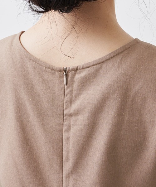 Libra Cue（リブラ キュー）の「“ビックカラー2wayコンビネゾン”　　　　　　　　　　　　　　　　　　　　　　　　　　　　　　麻混素材で長い季節着られる、付け襟がセットになったコンビネゾン（サロペット/オーバーオール・レディース・ベージュ/ブラック・1/2）」の22枚目の写真