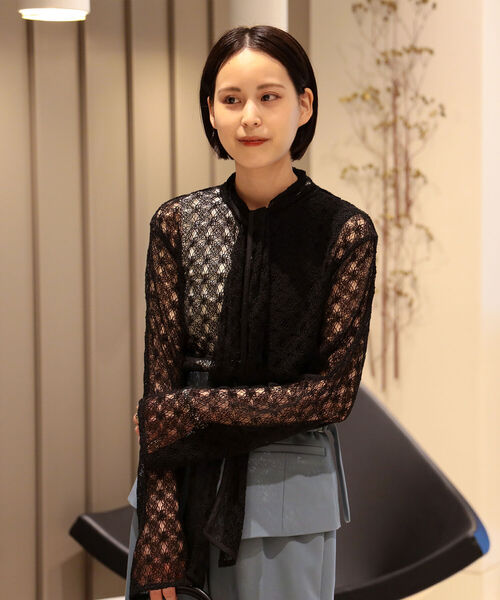 Ray BEAMS(レイビームス)の「Ray BEAMS / レース ボウカラー ブラウス(シャツ/ブラウス・レディース・ホワイト/ブラック・ONE SIZE)」の18枚目の写真