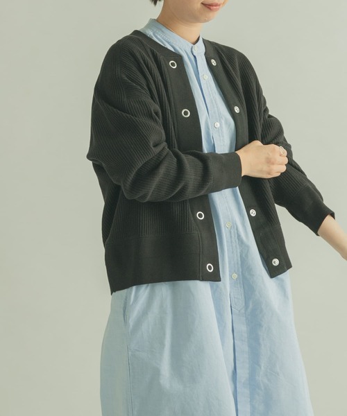 FORK&SPOON（フォークアンドスプーン）の「FORK&SPOON　ラゲットリブカーディガン（カーディガン/ボレロ・レディース・ブラック/ピンク/ブルー/アイボリー・1）」の7枚目の写真